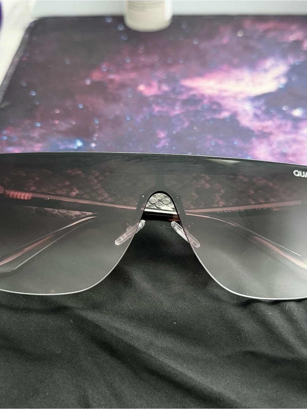 Quay Australia Shield “Blocked”Sunglasses in Smoke ombre